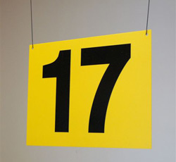 Two sided suspended aisle sign